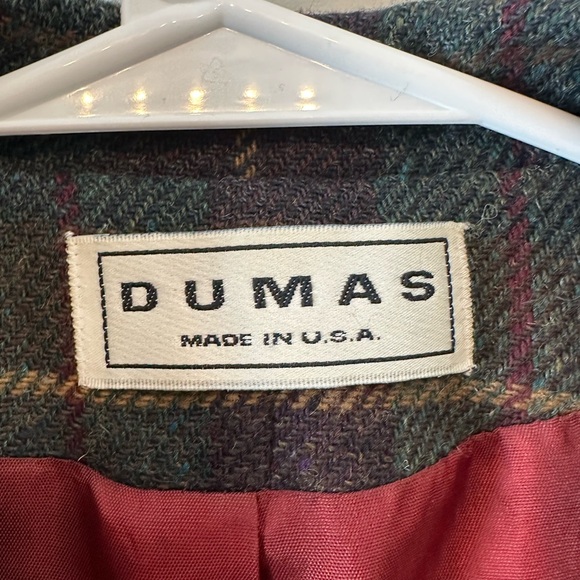Vintage 80’s/90’s Dumas Wool Blue and Red Plaid Blazer Size S/M - Picture 2 of 8